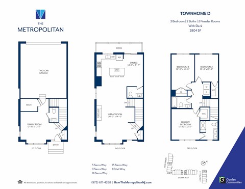 Floor plan for 3 beds, 4 baths, 2804 sqft